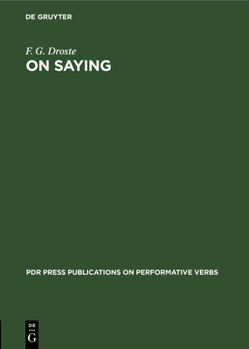 Hardcover On Saying Book