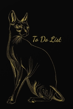 To Do List: Black Gold Cat - Weekly  Work Task Checklist - Daily Task Planner - To Do List Notebook - Agenda Notepad For Men, Women, Students & Kids