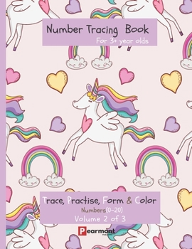 Number Tracing Book: Trace, Form, Practise and Color numbers from 0 - 20. This is a print tracing book that will help 3+ year olds, pre-sch