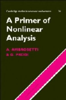 Hardcover A Primer of Nonlinear Analysis Book