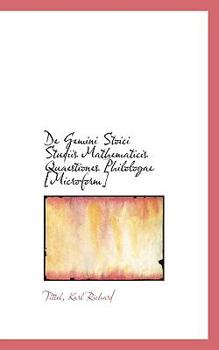 Paperback de Gemini Stoici Studiis Mathematicis Quaestiones Philologae [Microform] Book