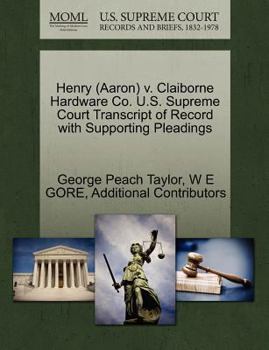 Paperback Henry (Aaron) V. Claiborne Hardware Co. U.S. Supreme Court Transcript of Record with Supporting Pleadings Book