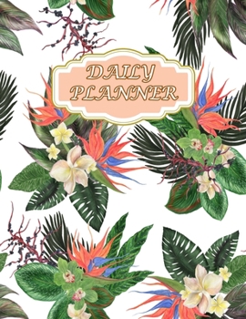 Daily Planner: Undated With Priorities ( Size 8.5 X 11 ) Design with Tropical Summer Background