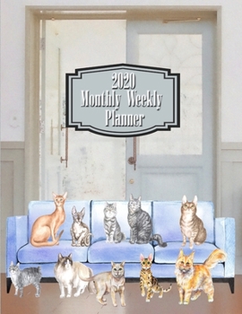 Paperback 2020 Monthly Weekly Planner: Monthly At A Glance Weekly Journal Planner - Cat Lover Weekly Schedule Calendar Book