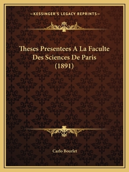 Paperback Theses Presentees A La Faculte Des Sciences De Paris (1891) [French] Book