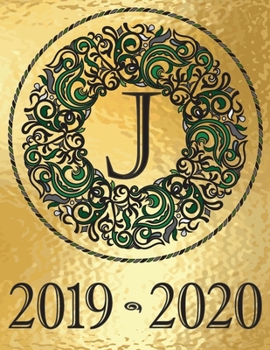 Paperback Weekly Planner Initial Monogram "J" September 2019 - December 2020: Personalized 16-Month Large Print Letter-Sized Schedule Organizer by Week for Teac [Large Print] Book