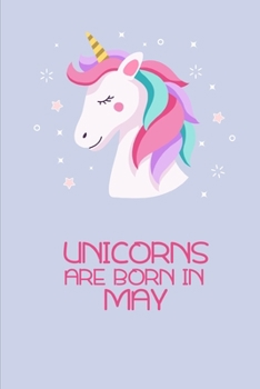 Paperback Unicorns are born in May: Notizbuch A5 liniert Book