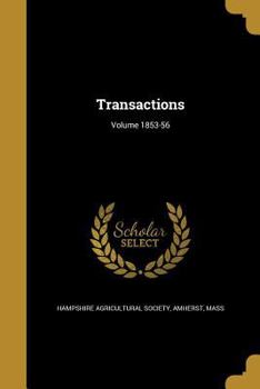 Paperback Transactions; Volume 1853-56 Book