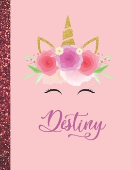 Paperback Destiny: Destiny Marble Size Unicorn SketchBook Personalized White Paper for Girls and Kids to Drawing and Sketching Doodle Tak Book