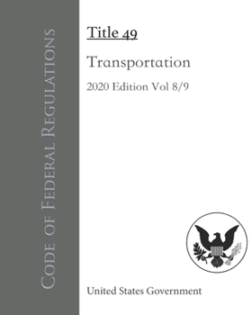 Paperback Code of Federal Regulations Title 49 Transportation 2020 Edition 8/9 Book