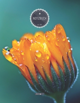 ZMUDACE Notizbuch Blanko: in DIN A4 Softcover ZB109 Wassertropfen Blume 156 leere Seiten mit pers�nlichem Register + Seitenzahlen Zeichenbuch, Skizzenbuch, Blankobuch, Malbuch, Notizheft zum Selbstges