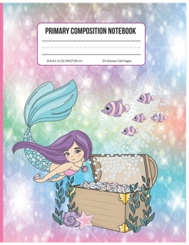 Primary Composition Notebook: Extra large (8.5 x 11) inches, 100 pages, notebook,notebook and journals (Mermaid notebook)