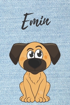 Emin Hund-Malbuch / Notizbuch Tagebuch: Individuelles personalisiertes blanko Jungen & M�nner Namen Malbuch, blanko DIN A5 Seiten. Ideal als Uni ... Weihnachts & Geburtstags Geschenk f�r M�nner.