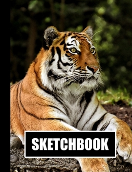 Sketchbook: Tiger Cover Design | White Paper | 120 Blank Unlined Pages | 8.5" X 11" | Matte Finished Soft Cover