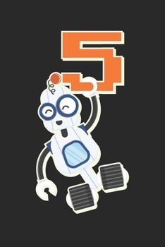 5th Kids Birthday Robot Gears: College Ruled 5th Kids Birthday Robot Gears  / Journal Gift - Large ( 6 x 9 inches ) - 120 Pages || Softcover