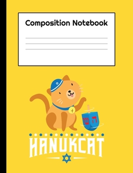 Paperback Hanukcat: Composition Notebook School Journal Diary - Hanukkah Jewish Festival Of Lights - Gifts Kids Children December Holiday- Book