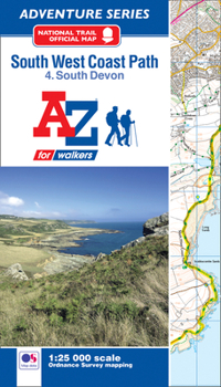 Paperback South West Coast Path South Devon A-Z Adventure Atlas Book
