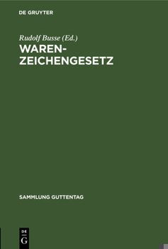 Hardcover Warenzeichengesetz [German] Book