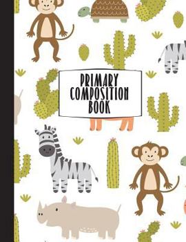 Paperback Primary Composition Book: Primary Composition Notebook K-2, Safari Monkey Notebook For Boys, Handwriting Notebook, Kindergarten Composition Book