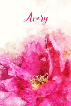 Paperback Avery: Pink Floral Personalized Name Journal for Women 6x9 Book