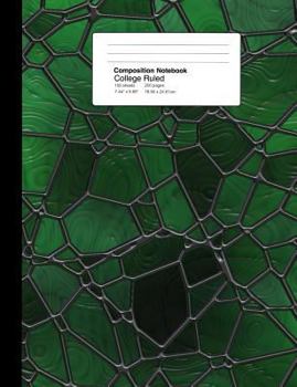 Composition Notebook College Ruled  7.44 x 9.69 Inches 100 sheets / 200 pages: Irish Kelly Green Stained Glass Mosaic