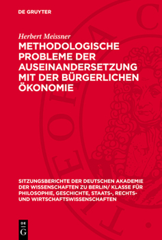 Hardcover Methodologische Probleme Der Auseinandersetzung Mit Der Bürgerlichen Ökonomie [German] Book