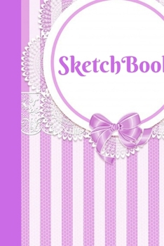 Sketchbook: Large Cute Pretty Sketchbook notebook Lace Design Gifts Purple Stripes for Girls Women Adults Teens Mothers As Gifts To Paint Draw Sketch Ideas 160 pages