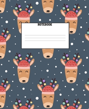 Paperback Notebook: Gentle Snowfall and Jolly Reindeer Book