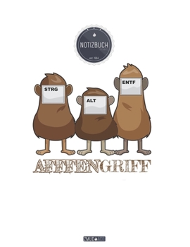 ZMUDACE Notizbuch Liniert: in DIN A4 Softcover ZL029 Affengriff Computer PC 156 leere linierte Seiten mit pers�nlichem Register + Seitenzahlen Zeichenbuch, Skizzenbuch, Lineatur 4, Malbuch, Notizheft 