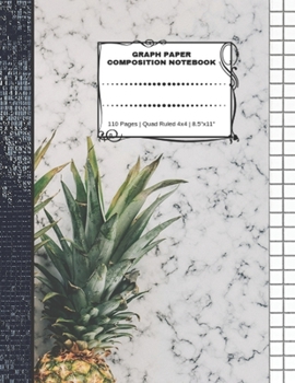 Paperback Graph Paper Composition Notebook: 110 Pages - Quad Ruled 4x4 - 8.5" x 11" Marble Large Notebook with Grid Paper - Math Notebook For Students Book