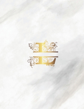 L: Monogram Initial Weekly Academic Planner Marble 8.5 x 11