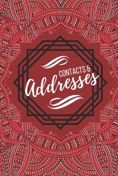 Paperback Contacts & Addresses: Geometric Design (Red, Black & White) Small 6" X 9" Book