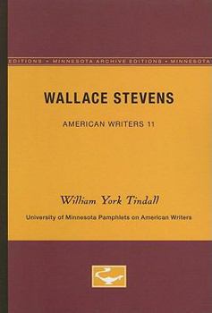 Paperback Wallace Stevens - American Writers 11: University of Minnesota Pamphlets on American Writers Book