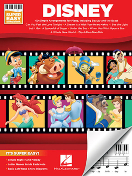 Paperback Disney - Super Easy Songbook - Disney Piano Music Book with Accessible Arrangements - Easy-To-Play Piano Sheet Music Book