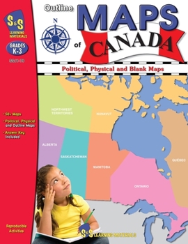 Paperback Outline Maps of Canada Grades K-3 Book