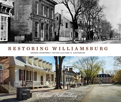 Hardcover Restoring Williamsburg Book