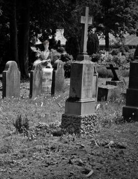 Paperback Ghost in Cemetery College Ruled Notebook: Record Ghost Experiences and Write Ghost Stories Book