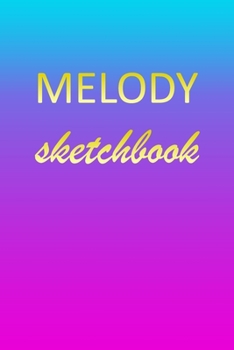 Melody: Sketchbook | Blank Imaginative Sketch Book Paper | Pink Blue Gold Custom Letter M Personalized Cover | Teach & Practice Drawing for ... Doodle Pad | Create, Imagine & Learn to Draw