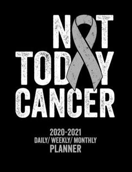 Paperback Not Today Brain Cancer: 2020 -2021 Daily/ Weekly/ Monthly Planner: 2-Year Personal Planner with Grid Calendar Gray Awareness Ribbon Appointmen Book