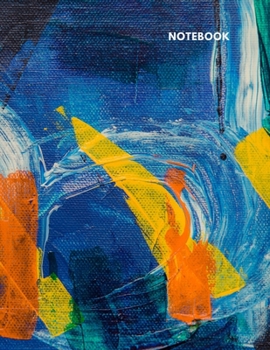 Paperback Notebook: Lined Journal Notebook - Blue Paint Impasto -120 pages - Large (8.5 x 11 inches) - College Ruled Book