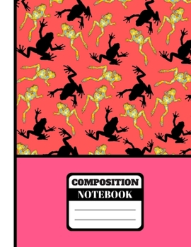 COMPOSITION NOTEBOOK: Lovely Oriental Frog Print Novelty Gift - College Ruled Frog Composition Notebook for Men, Women, and Adults