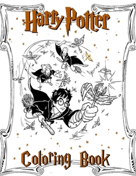 Paperback Harry Pótter Coloring Book: Premium Coloring Pages For Kids And Adults With Original Illustrations. Jumbo H&#769;arry &#7764;otter Edition Colorin Book