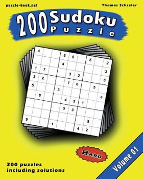 Paperback Sudoku: 200 Hard 9x9 Sudoku, Vol. 1 Book
