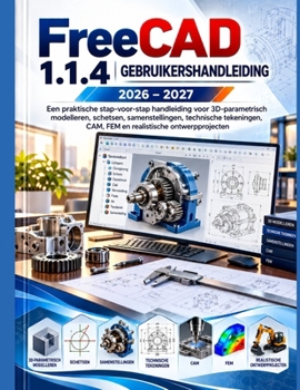 FreeCAD 1.1.4 GEBRUIKERSHANDLEIDING 2026–2027: 3D parametrisch modelleren, schetsen, samenstellingen, technische tekeningen, CAM, FEM en ontwerpprojecten uit de praktijk (Dutch Edition)