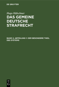 Hardcover Der besondere Theil des Systems [German] Book