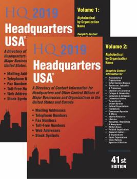 Hardcover Headquarters USA 2019, 41st Ed. Book