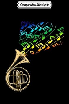 Composition Notebook: French Horn Rainbow Music Notes  Journal/Notebook Blank Lined Ruled 6x9 100 Pages