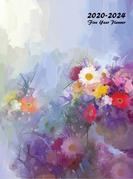Hardcover 2020-2024 Five Year Planner: Five Year Monthly Planner 8.5 x 11 with Flower Coloring Pages (Hardcover Volume 2) Book