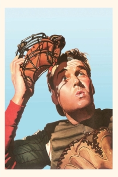Paperback Vintage Journal Baseball Catcher Watching Ball Book