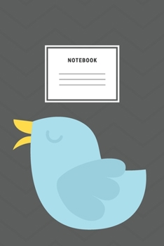 Paperback Notebook: Blue Cute Bird Notebook And Composition Book Journal Soft Cover Lined Planner Diary For Shool And Teens Book